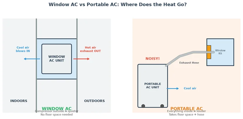 Window AC vs Portable AC: where does the heat go?